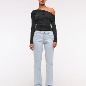 Abercrombie & Fitch Light Blue Mid Rise 90s Straight Jeans Size 27 / 4L Long